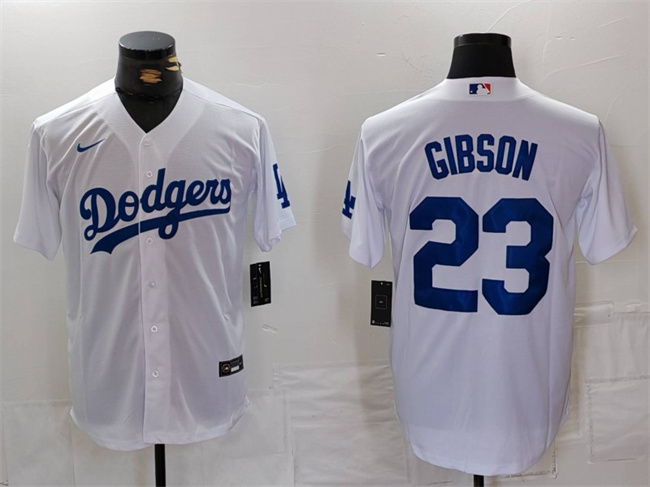 Los Angeles Dodgers #23 Kirk Gibson White Cool Base Stitched Jersey